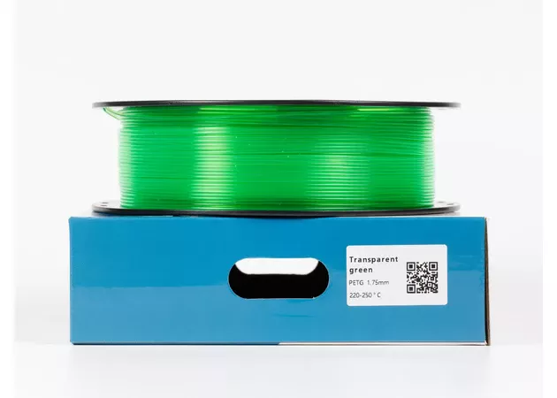 Фото 3 - Напівпрозорий Зелений PETG пластик для 3D принтера 1кг | 1.75мм | 330м